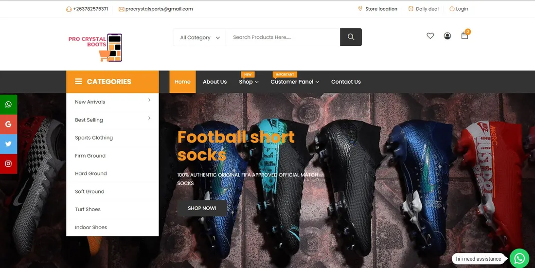 Pro Crystal Boots — Sports e-commerce store